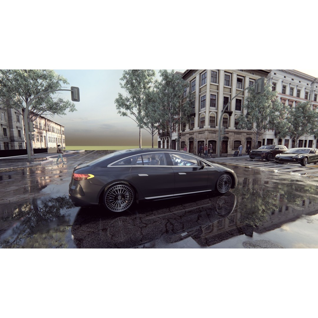 Mercedes EQS 580 3D Model – High Poly Luxury Car with Interior - View 9