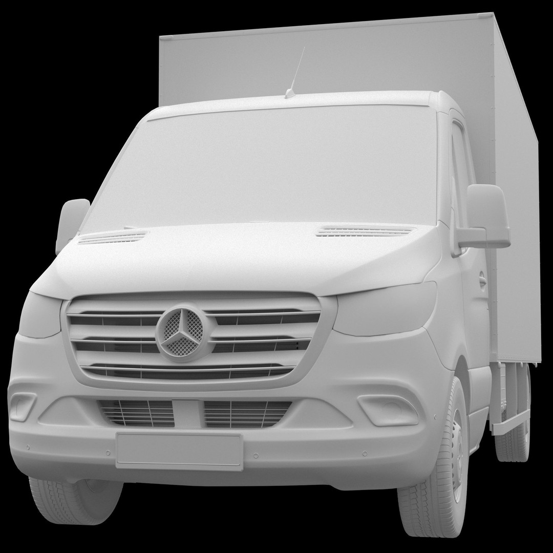 Mercedes-Benz Sprinter L3 3D Model – Isothermal Truck, FBX, OBJ - View 14