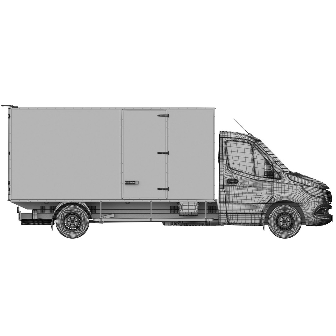 Mercedes-Benz Sprinter L3 3D Model – Isothermal Truck, FBX, OBJ - View 21