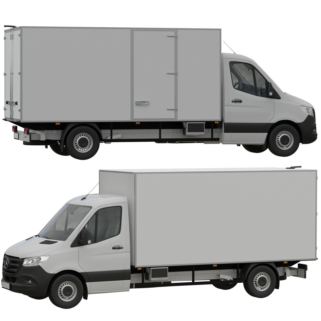 Mercedes-Benz Sprinter L3 3D Model – Isothermal Truck, FBX, OBJ - View 23