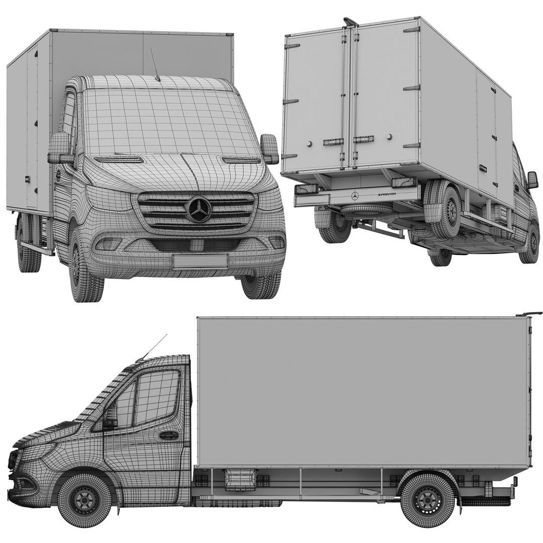 Mercedes-Benz Sprinter L3 3D Model – Isothermal Truck, FBX, OBJ - View 24