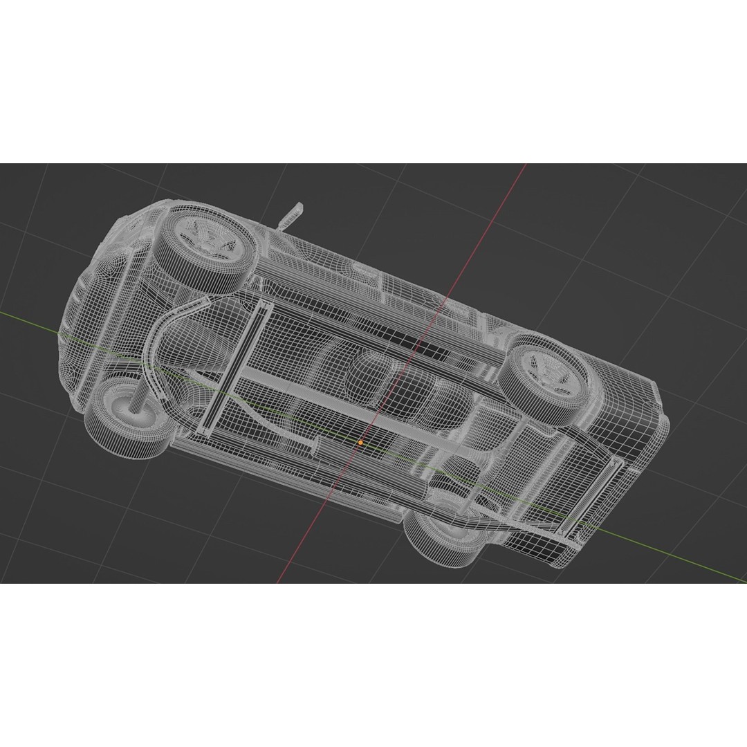 Blue Pickup Truck 3D Model – Low Poly PBR Vehicle, FBX - View 16