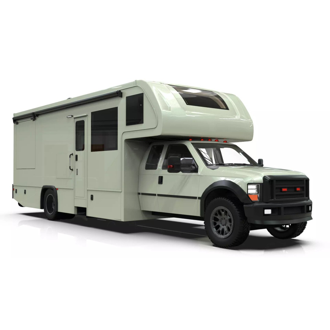 Low-Poly Motorhome 3D Model – Animated RV Asset, Game Ready GLB - View 11