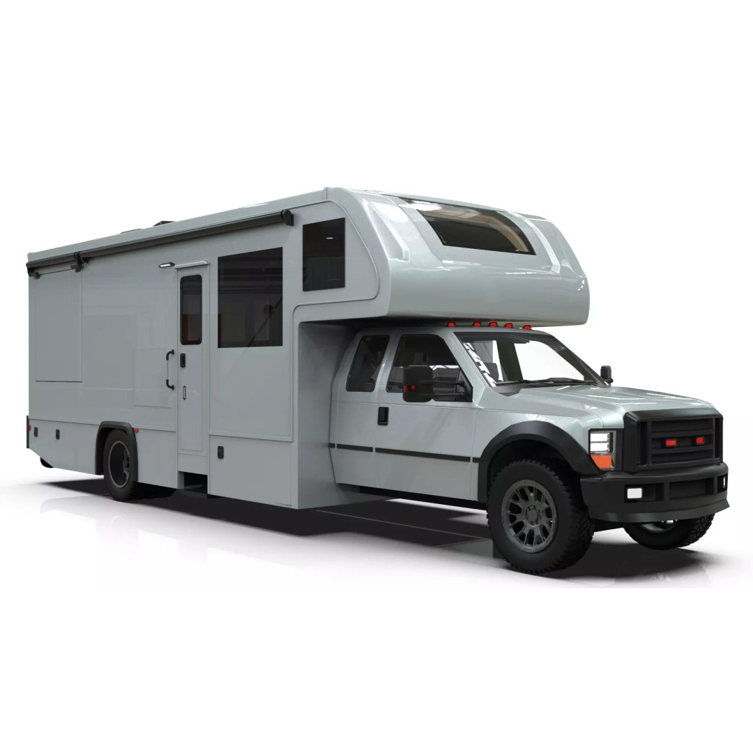 Low-Poly Motorhome 3D Model – Animated RV Asset, Game Ready GLB - View 14