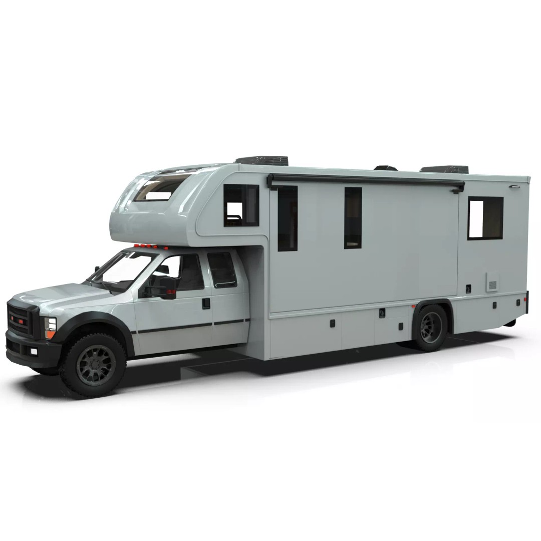 Low-Poly Motorhome 3D Model – Animated RV Asset, Game Ready GLB - View 15
