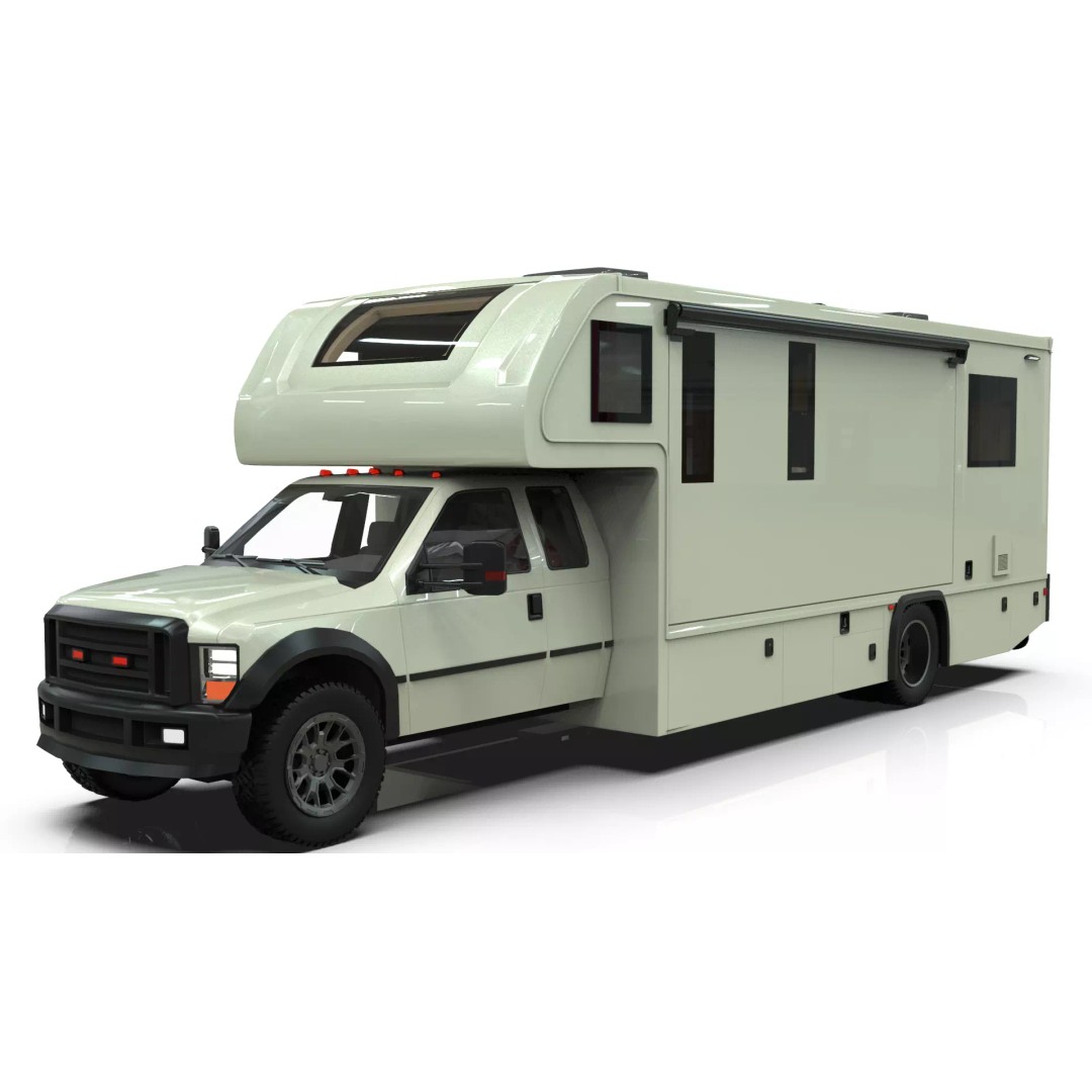 Low-Poly Motorhome 3D Model – Animated RV Asset, Game Ready GLB - View 2