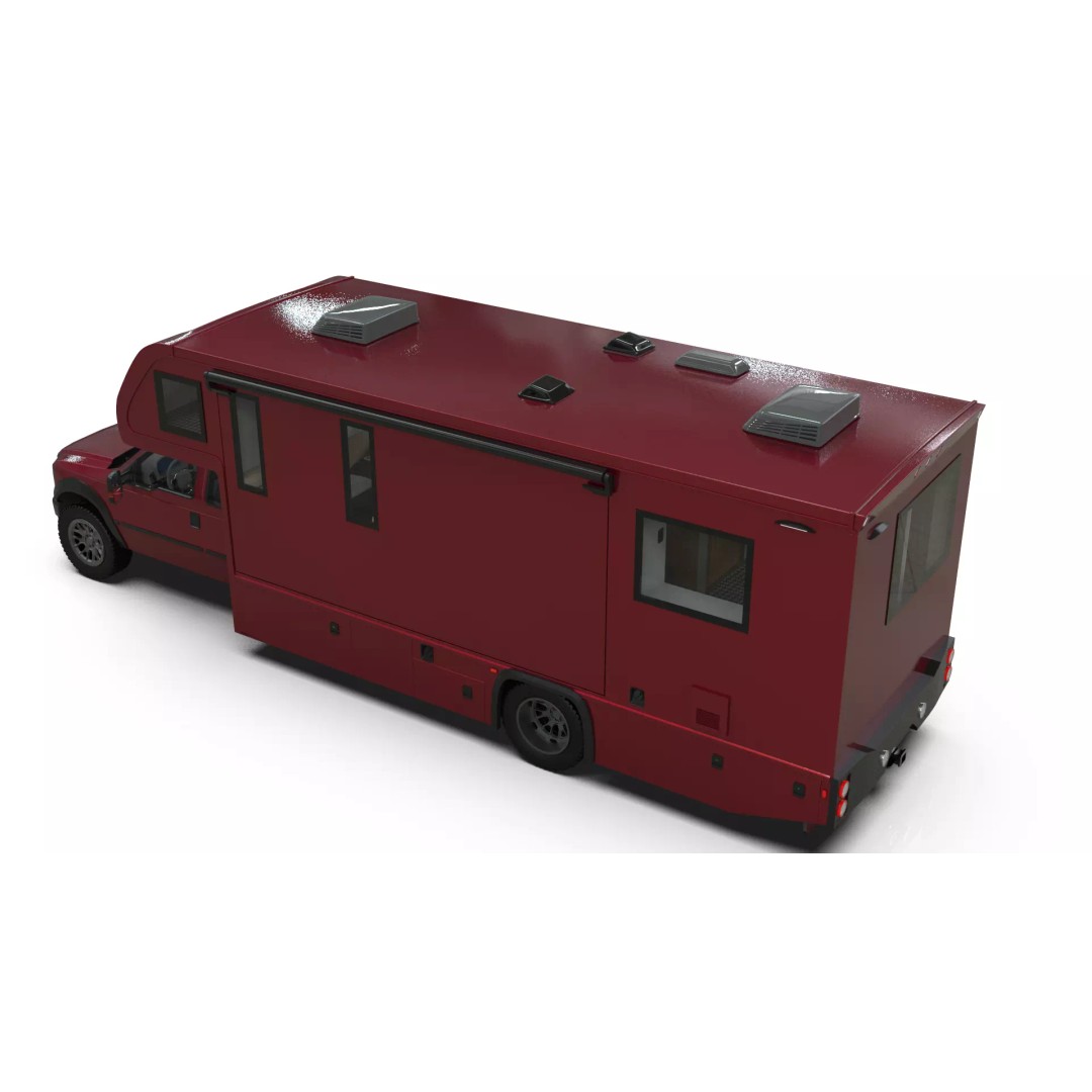 Low-Poly Motorhome 3D Model – Animated RV Asset, Game Ready GLB - View 24