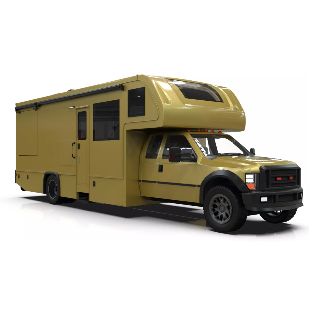 Low-Poly Motorhome 3D Model – Animated RV Asset, Game Ready GLB - View 25