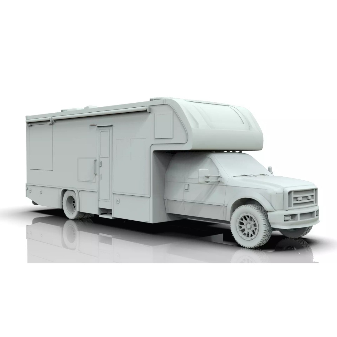 Low-Poly Motorhome 3D Model – Animated RV Asset, Game Ready GLB - View 32