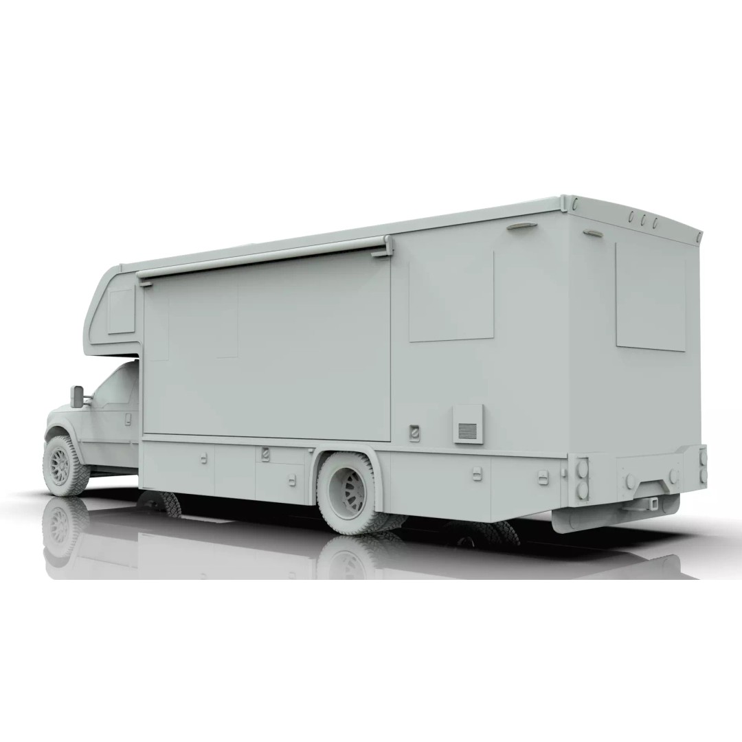 Low-Poly Motorhome 3D Model – Animated RV Asset, Game Ready GLB - View 34