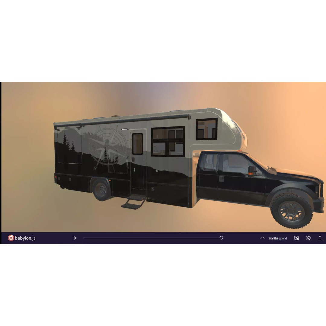 Low-Poly Motorhome 3D Model – Animated RV Asset, Game Ready GLB - View 36