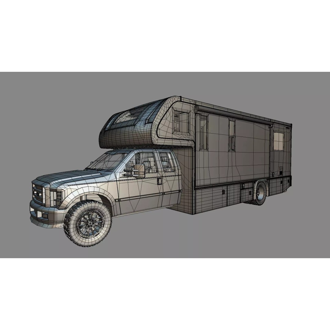 Low-Poly Motorhome 3D Model – Animated RV Asset, Game Ready GLB - View 41
