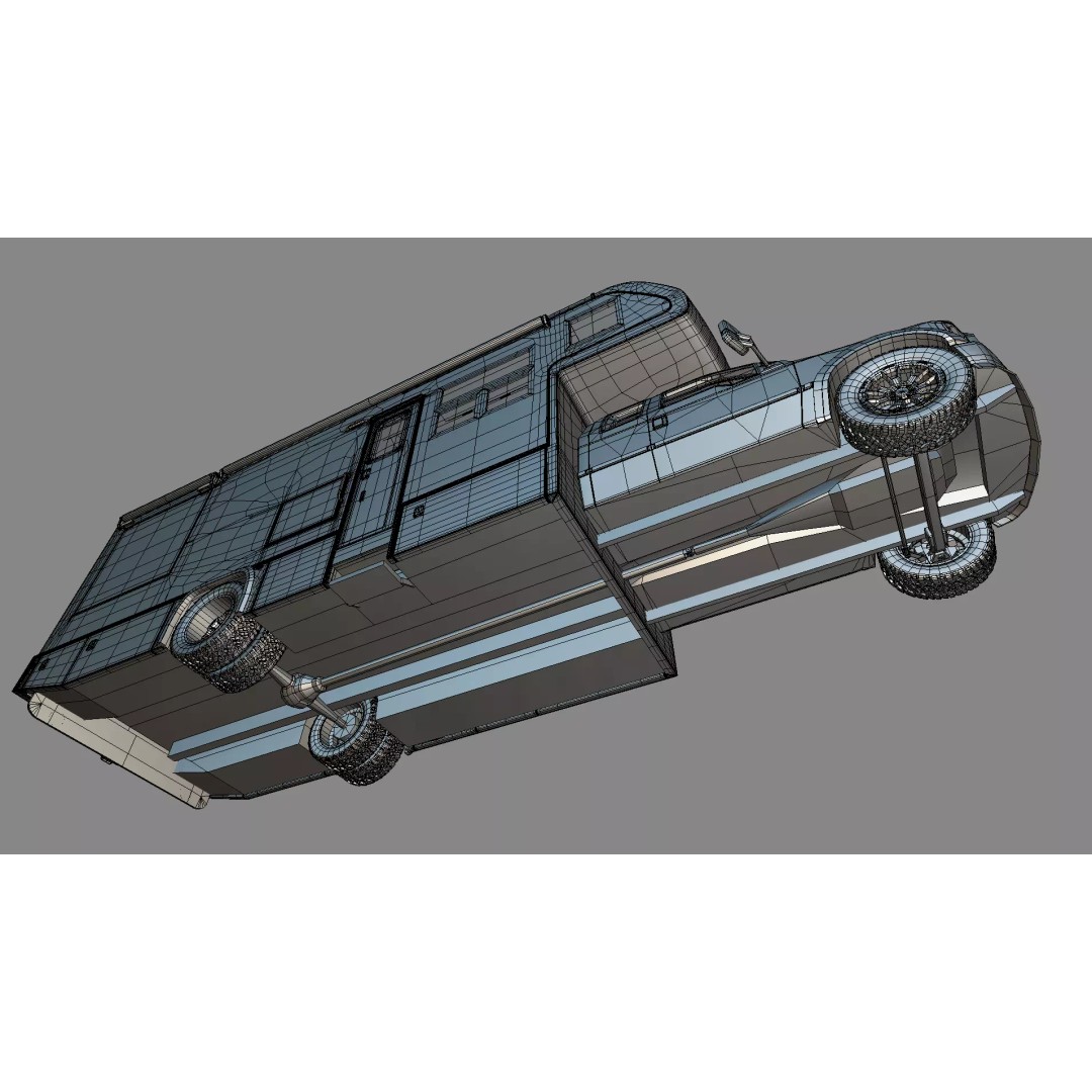 Low-Poly Motorhome 3D Model – Animated RV Asset, Game Ready GLB - View 54