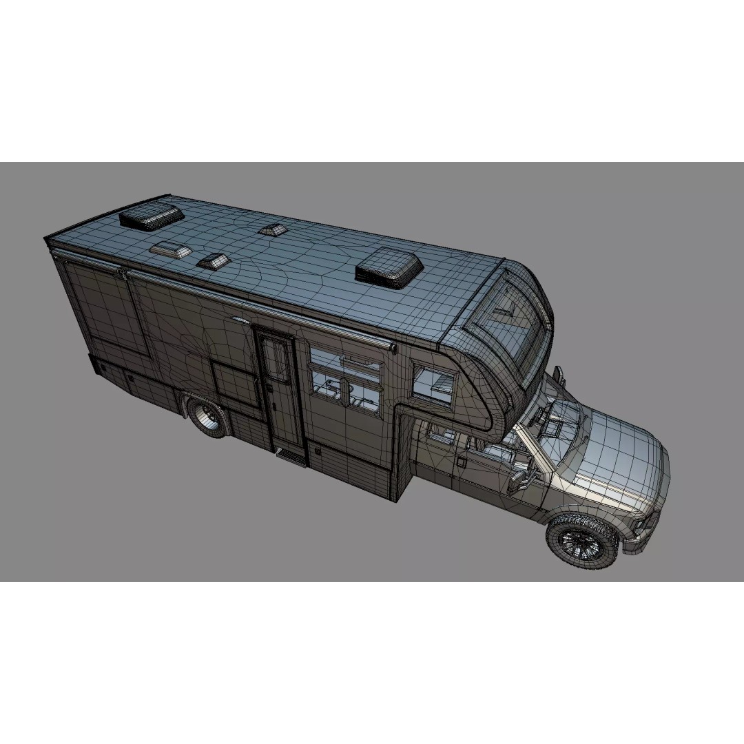 Low-Poly Motorhome 3D Model – Animated RV Asset, Game Ready GLB - View 55
