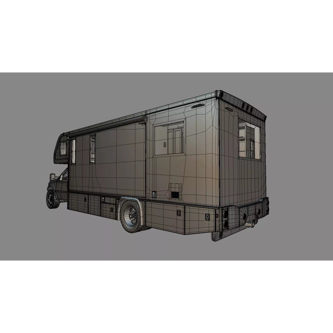 Low-Poly Motorhome 3D Model – Animated RV Asset, Game Ready GLB - View 57