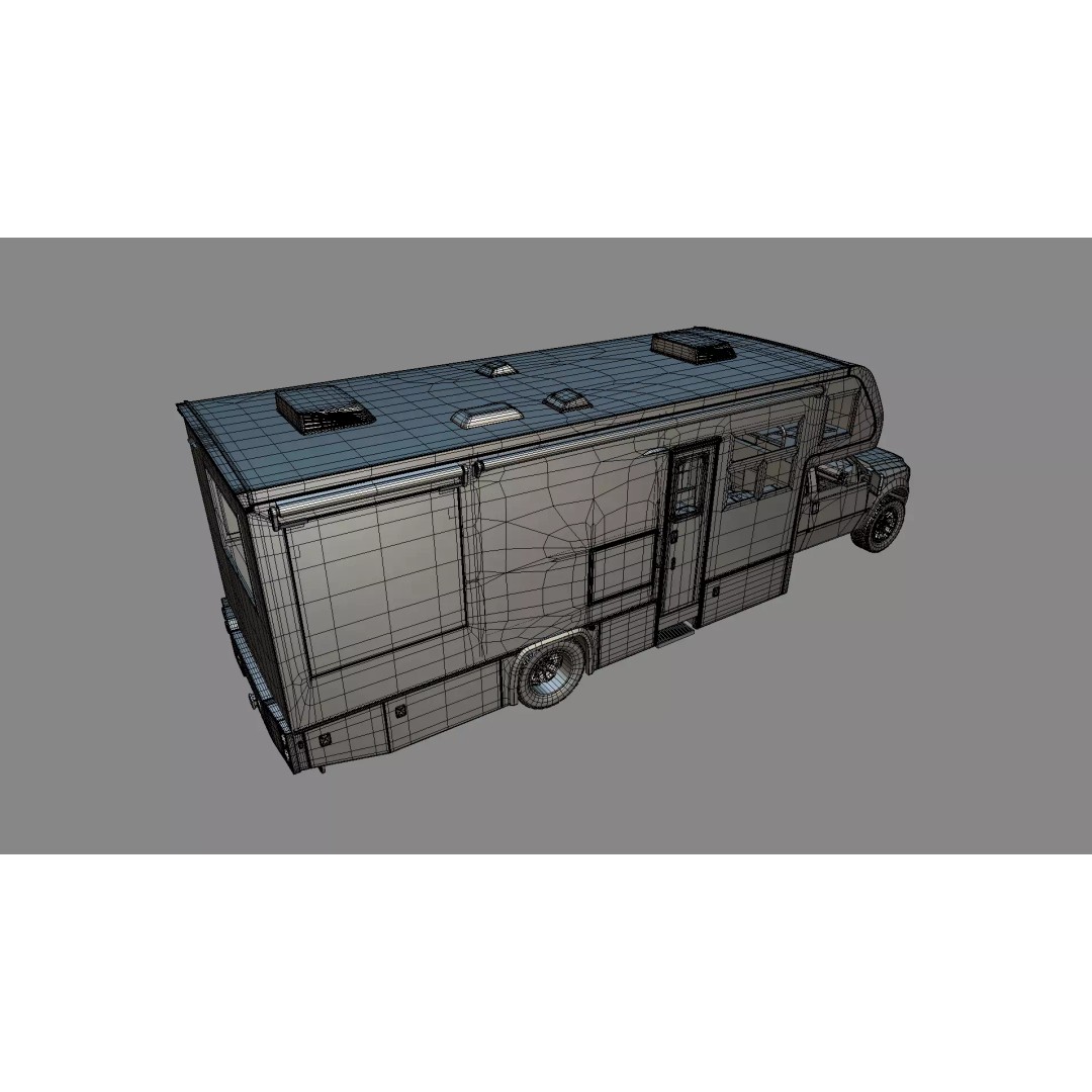 Low-Poly Motorhome 3D Model – Animated RV Asset, Game Ready GLB - View 58