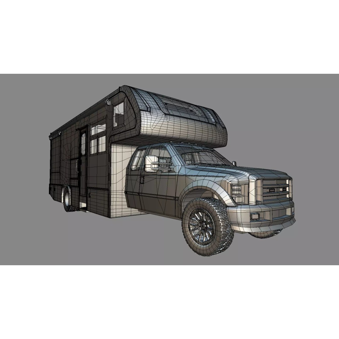 Low-Poly Motorhome 3D Model – Animated RV Asset, Game Ready GLB - View 59