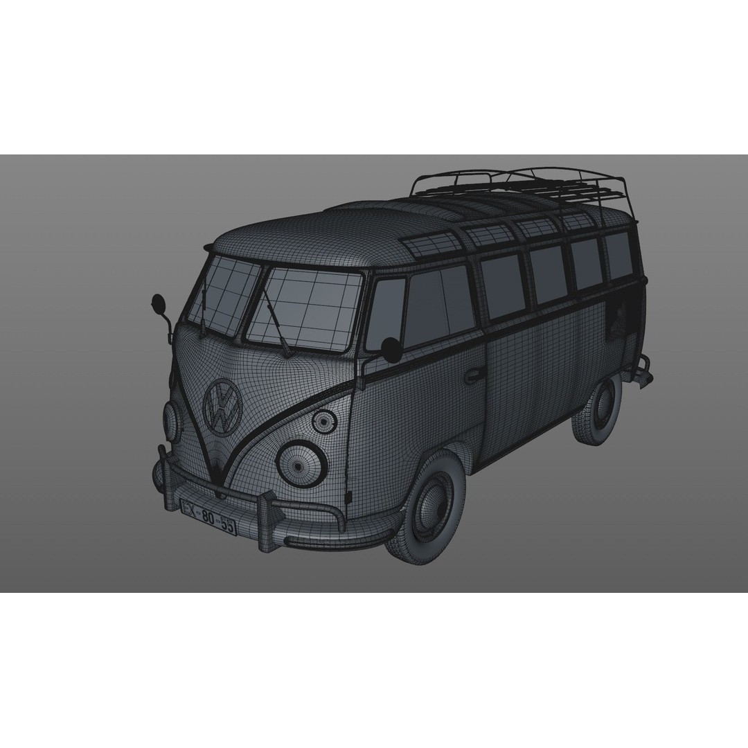 Volkswagen T1 Microbus Deluxe 1966 3D Model – High Poly Game Asset, FBX