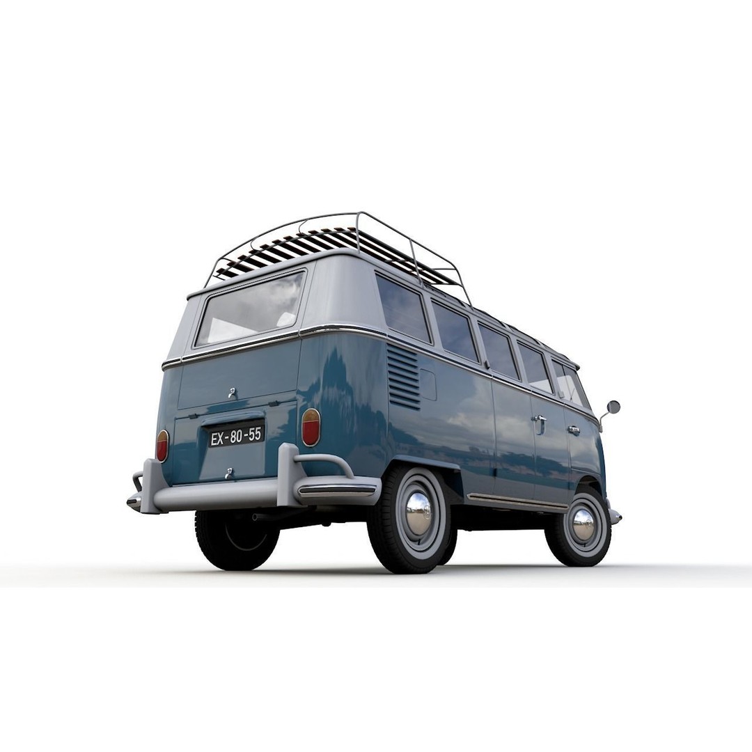 Volkswagen T1 Microbus Deluxe 1966 3D Model – High Poly Game Asset, FBX - View 10