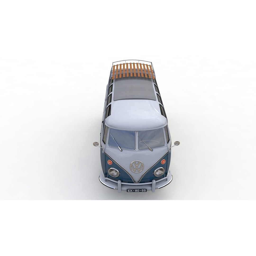 Volkswagen T1 Microbus Deluxe 1966 3D Model – High Poly Game Asset, FBX - View 12