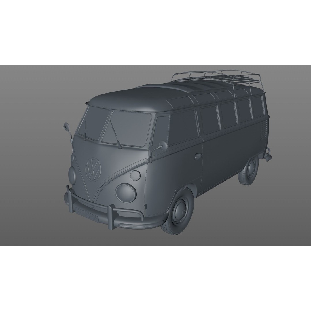 Volkswagen T1 Microbus Deluxe 1966 3D Model – High Poly Game Asset, FBX - View 13