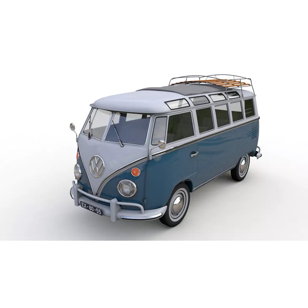 Volkswagen T1 Microbus Deluxe 1966 3D Model – High Poly Game Asset, FBX - View 2