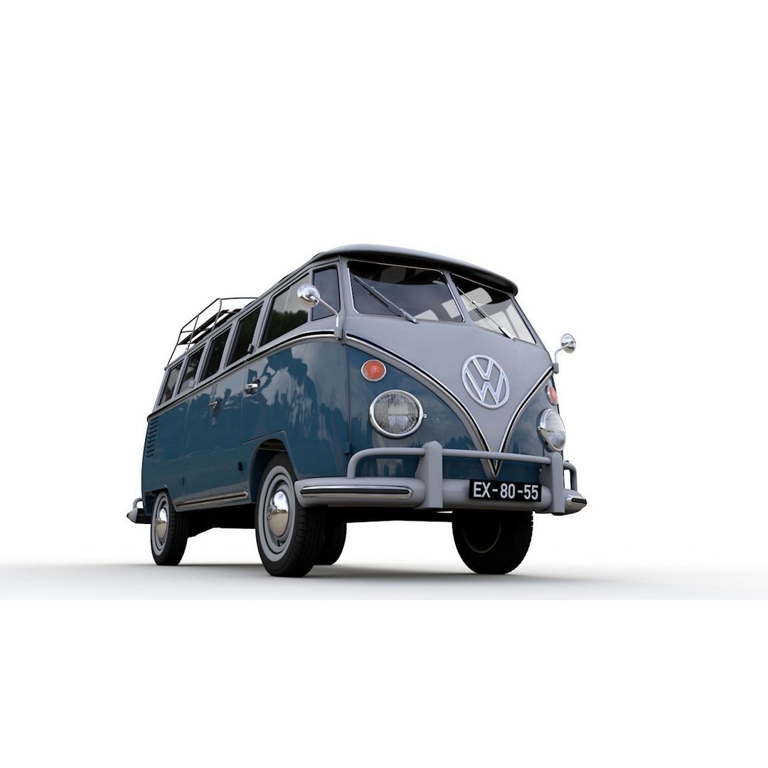 Volkswagen T1 Microbus Deluxe 1966 3D Model – High Poly Game Asset, FBX - View 4