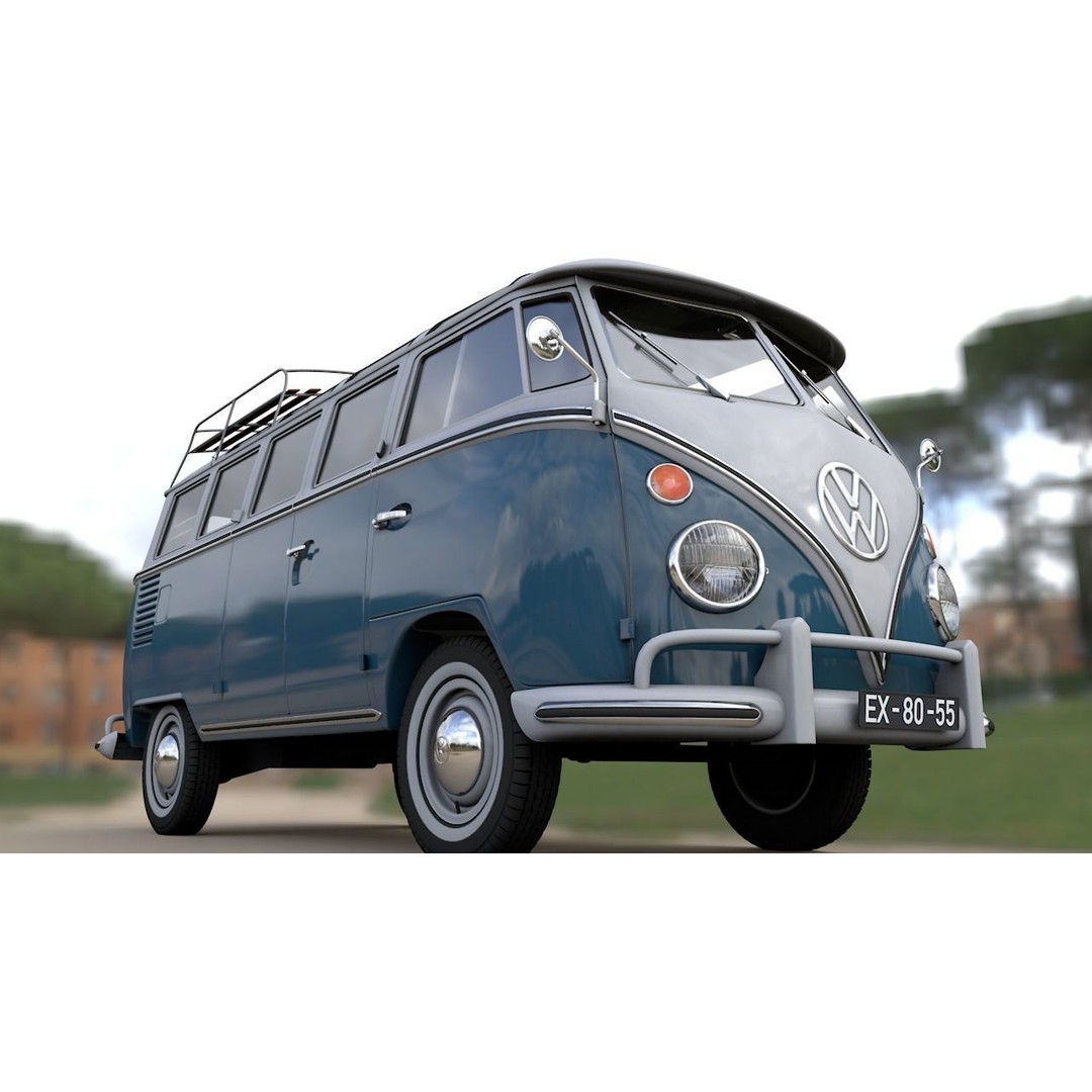 Volkswagen T1 Microbus Deluxe 1966 3D Model – High Poly Game Asset, FBX - View 5