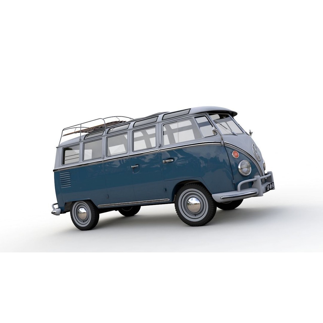 Volkswagen T1 Microbus Deluxe 1966 3D Model – High Poly Game Asset, FBX - View 6