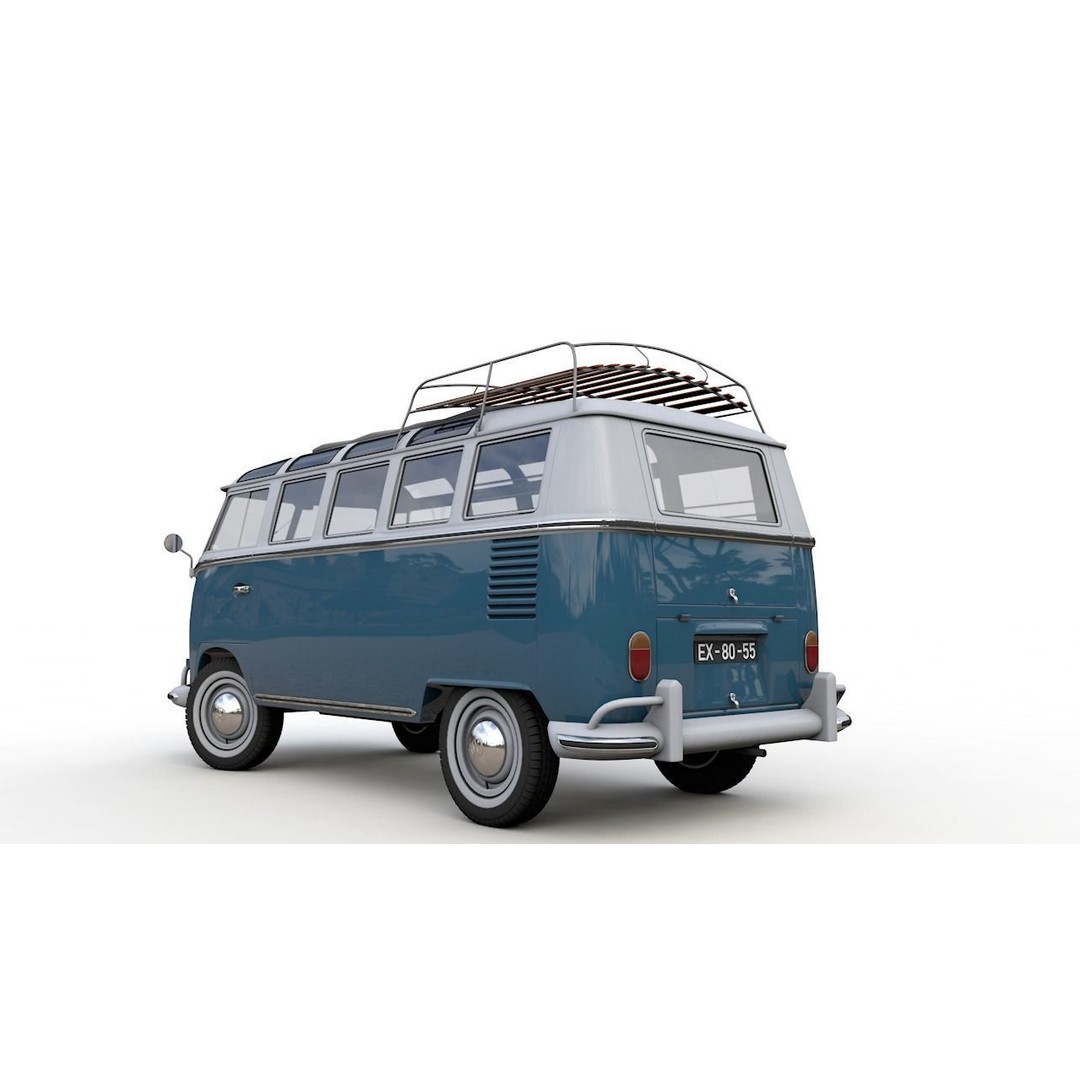 Volkswagen T1 Microbus Deluxe 1966 3D Model – High Poly Game Asset, FBX - View 7