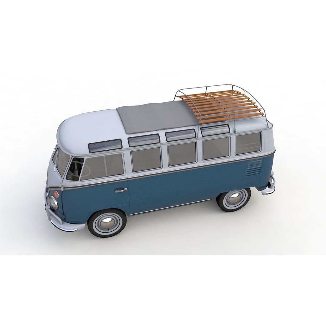 Volkswagen T1 Microbus Deluxe 1966 3D Model – High Poly Game Asset, FBX - View 8