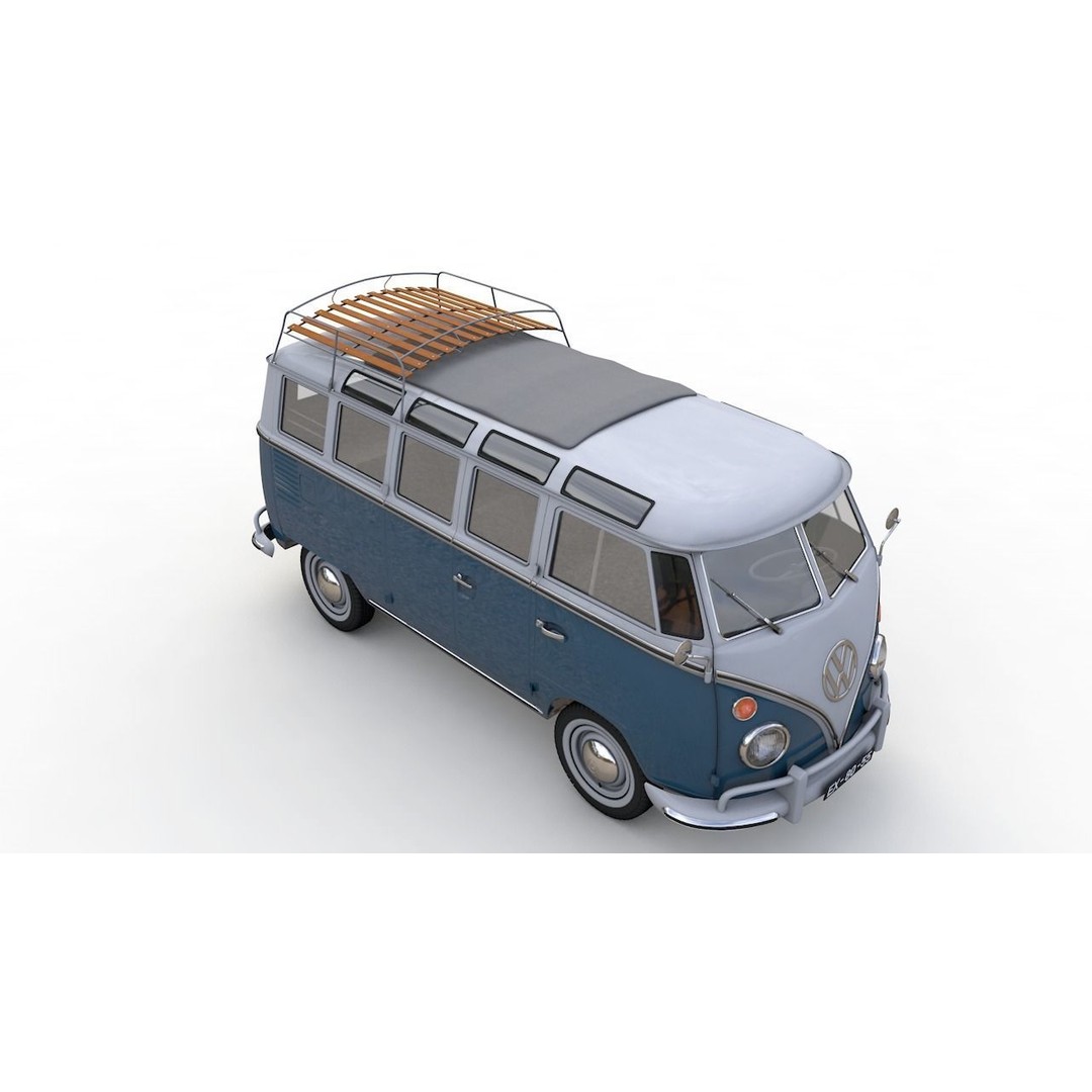 Volkswagen T1 Microbus Deluxe 1966 3D Model – High Poly Game Asset, FBX - View 9