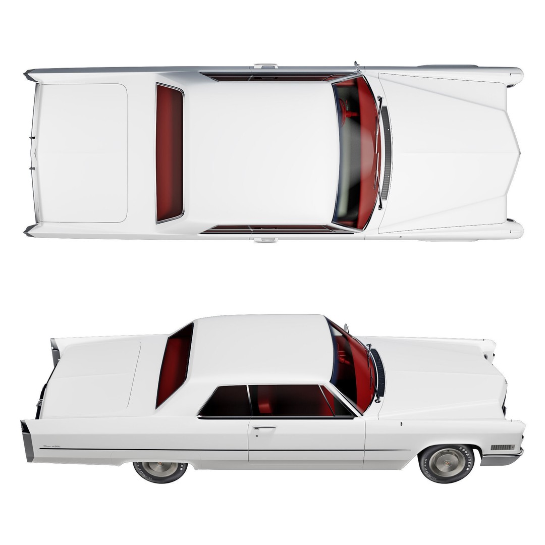 Cadillac Coupe De Ville 1966 3D Model – High Poly Luxury Car, FBX, OBJ - View 19
