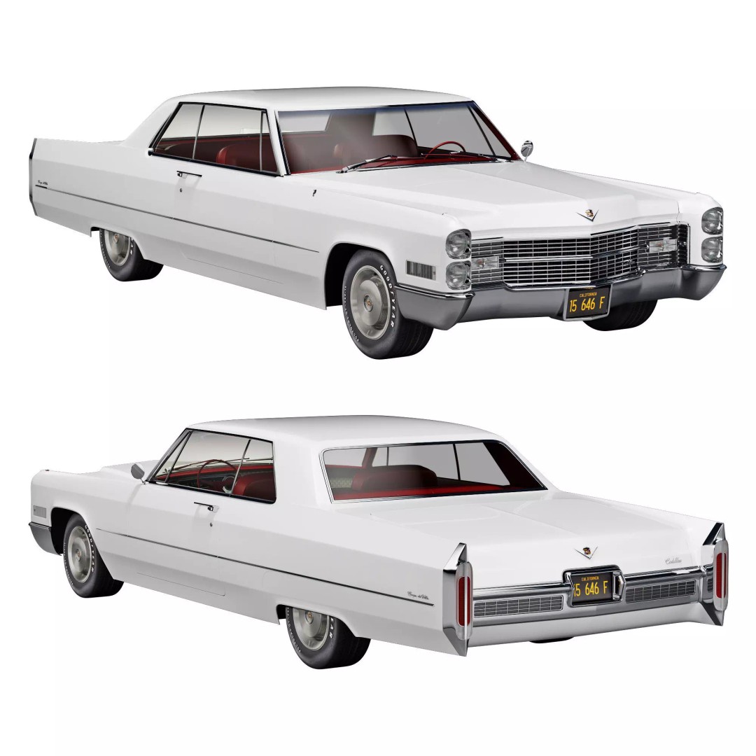 Cadillac Coupe De Ville 1966 3D Model – High Poly Luxury Car, FBX, OBJ - View 2