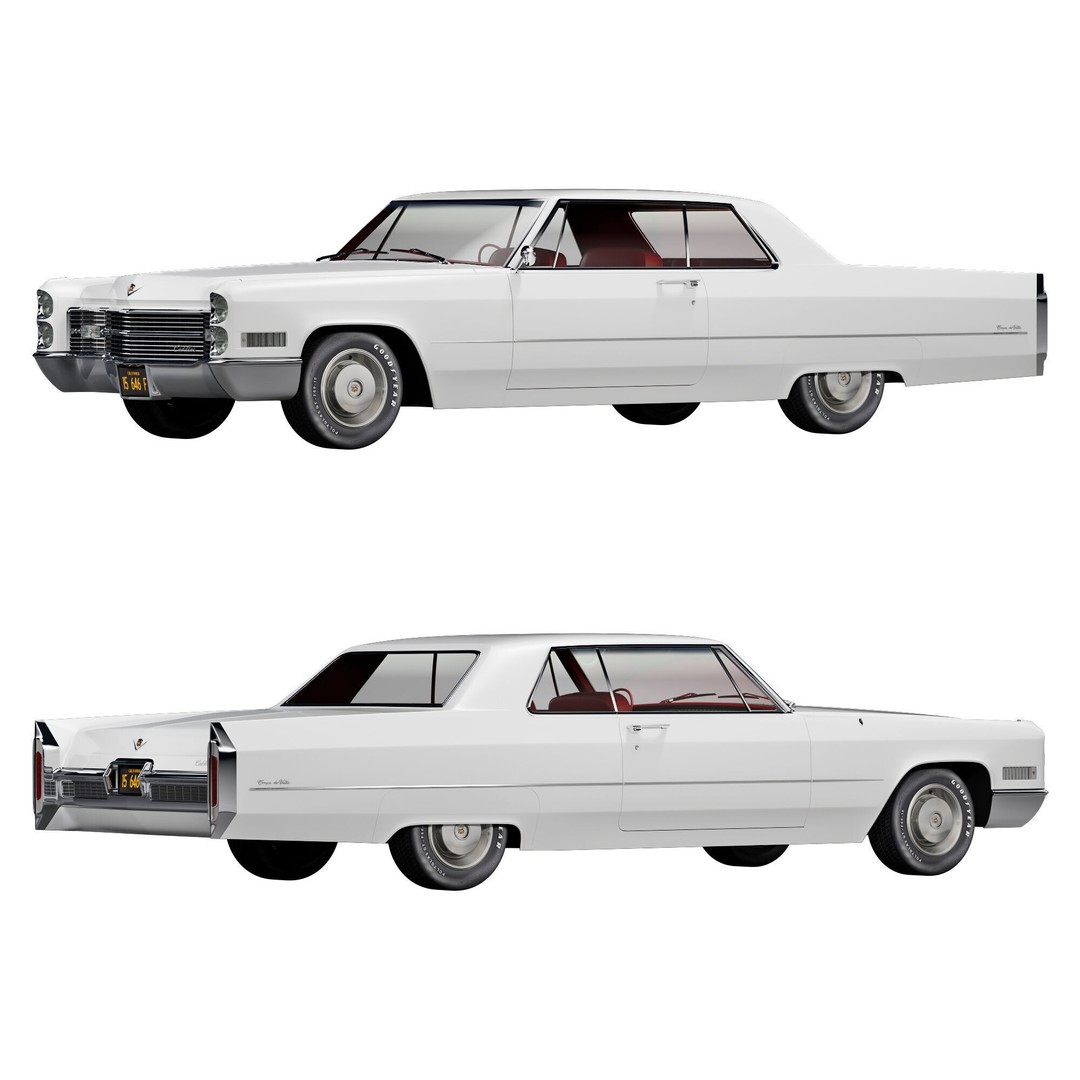 Cadillac Coupe De Ville 1966 3D Model – High Poly Luxury Car, FBX, OBJ - View 25