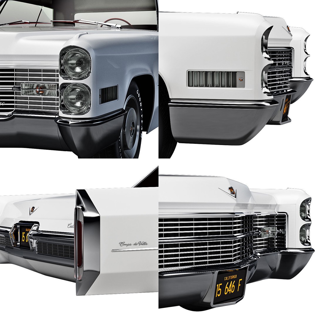 Cadillac Coupe De Ville 1966 3D Model – High Poly Luxury Car, FBX, OBJ - View 27