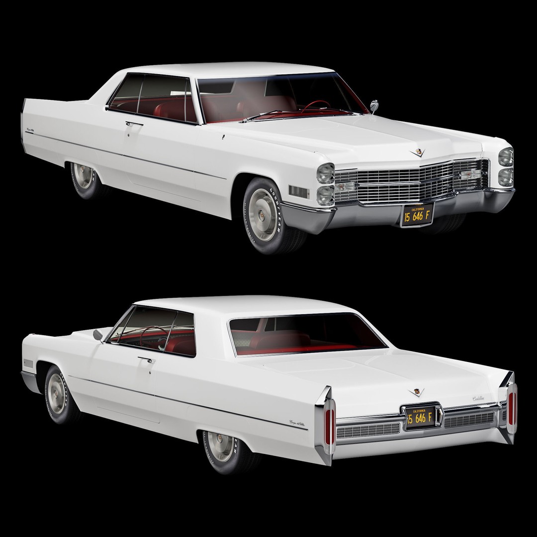Cadillac Coupe De Ville 1966 3D Model – High Poly Luxury Car, FBX, OBJ - View 28