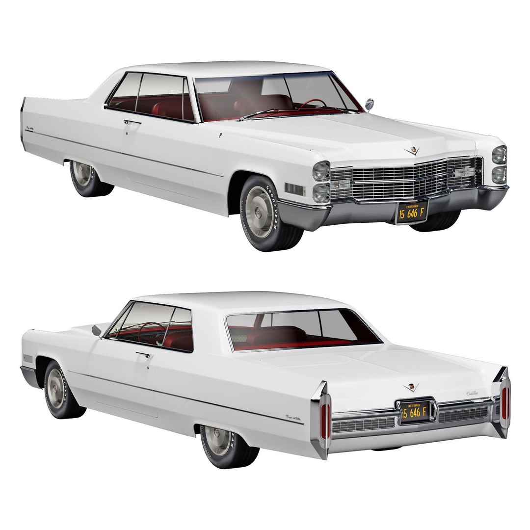 Cadillac Coupe De Ville 1966 3D Model – High Poly Luxury Car, FBX, OBJ - View 3