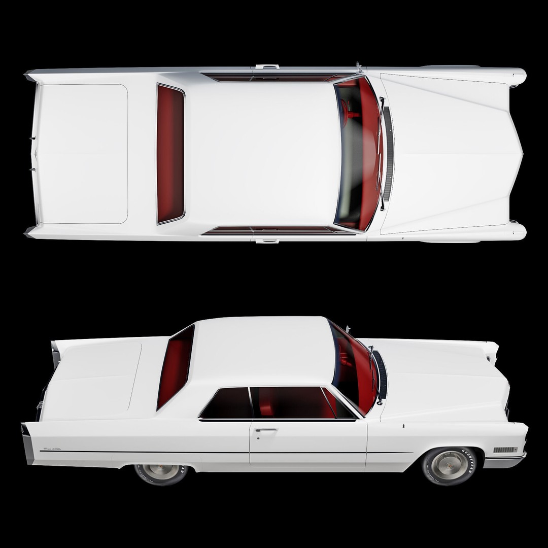 Cadillac Coupe De Ville 1966 3D Model – High Poly Luxury Car, FBX, OBJ - View 44