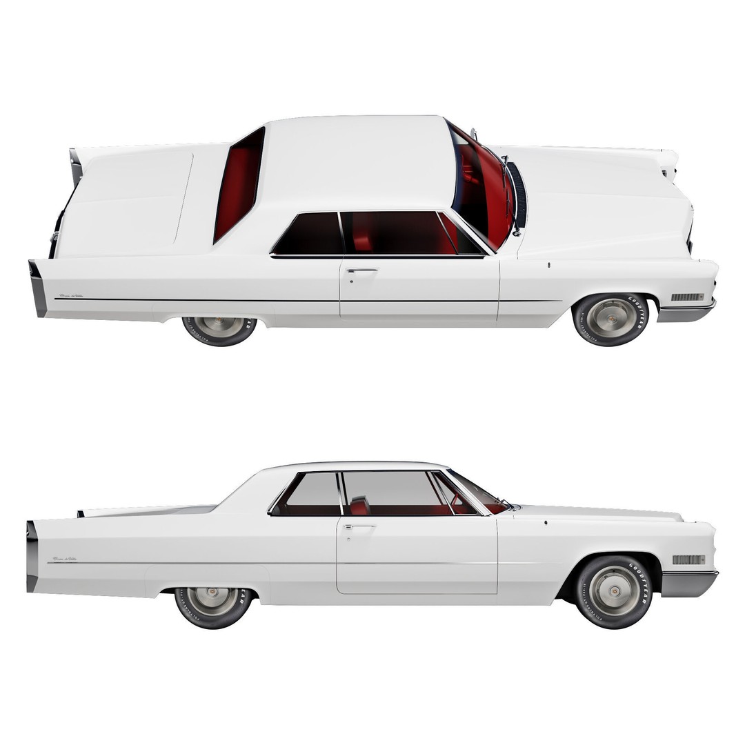 Cadillac Coupe De Ville 1966 3D Model – High Poly Luxury Car, FBX, OBJ - View 5