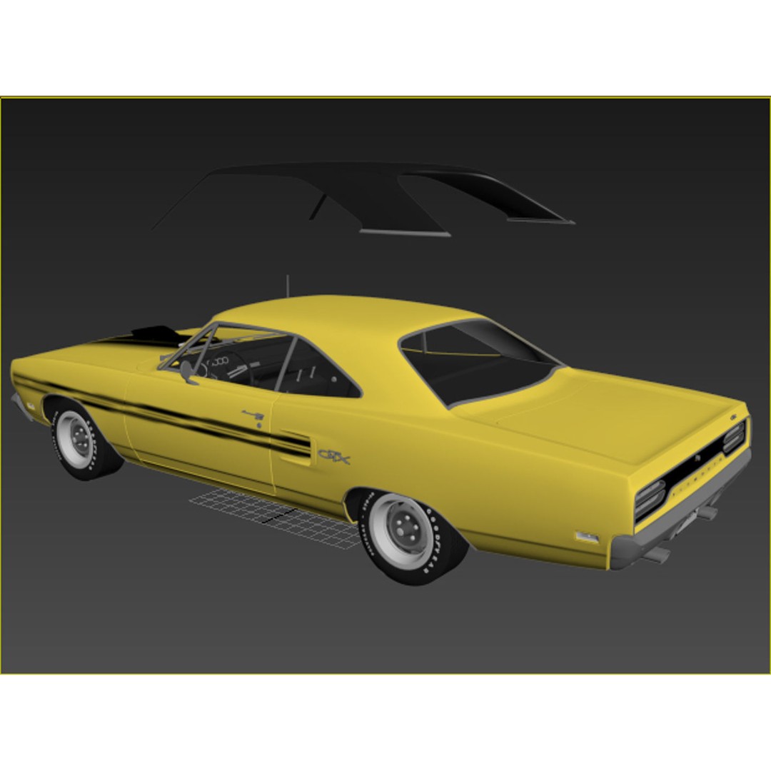 1970 Plymouth GTX 3D Model – High Poly Game Asset, FBX, OBJ