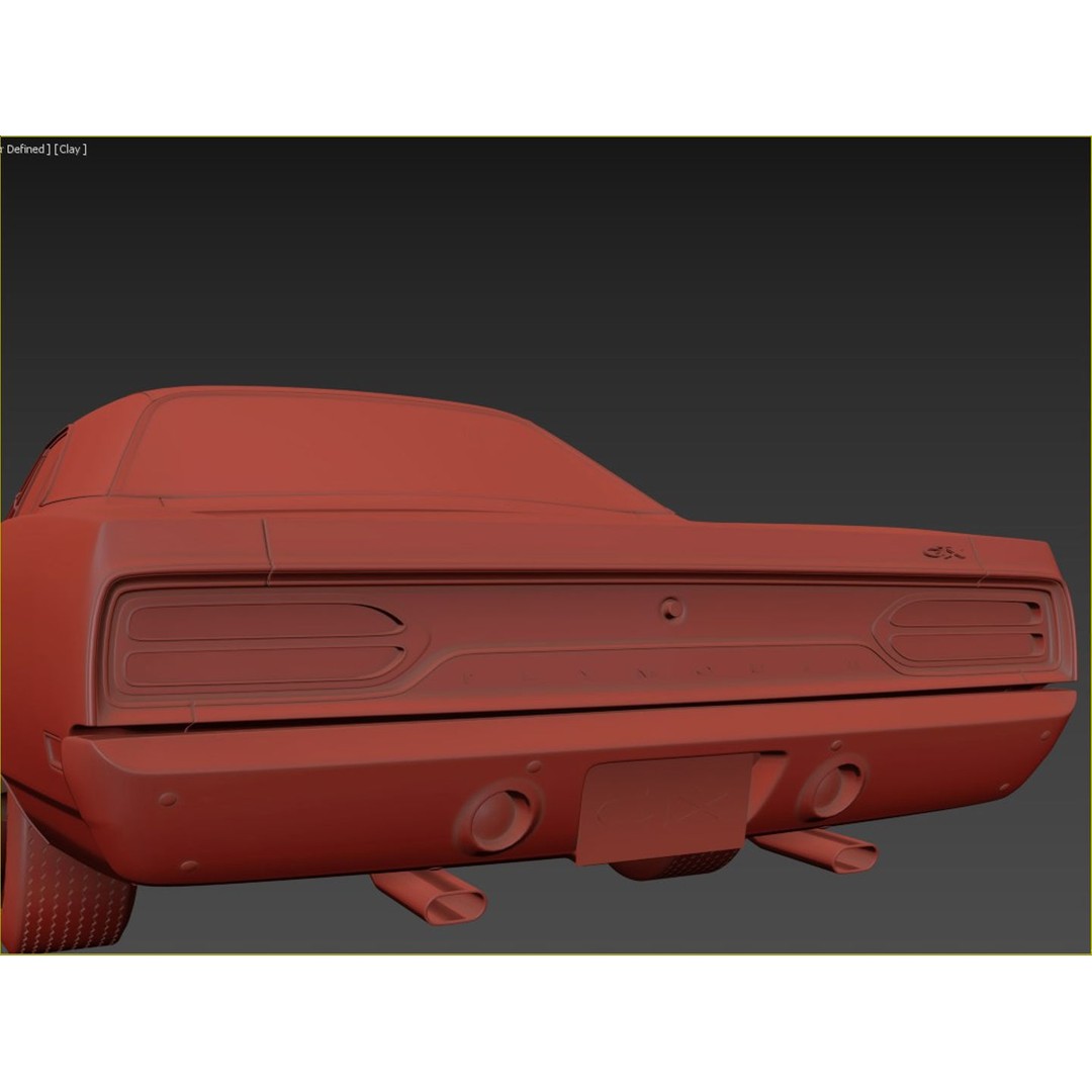 1970 Plymouth GTX 3D Model – High Poly Game Asset, FBX, OBJ - View 12