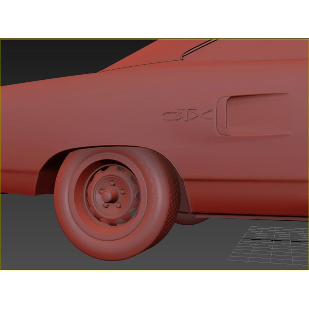 1970 Plymouth GTX 3D Model – High Poly Game Asset, FBX, OBJ - View 15