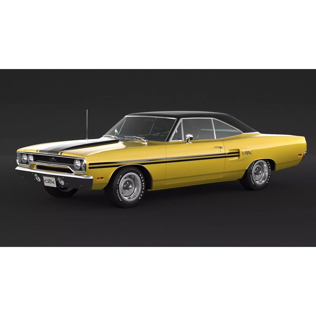 1970 Plymouth GTX 3D Model – High Poly Game Asset, FBX, OBJ - View 2