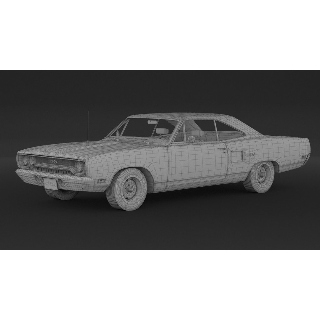 1970 Plymouth GTX 3D Model – High Poly Game Asset, FBX, OBJ - View 9