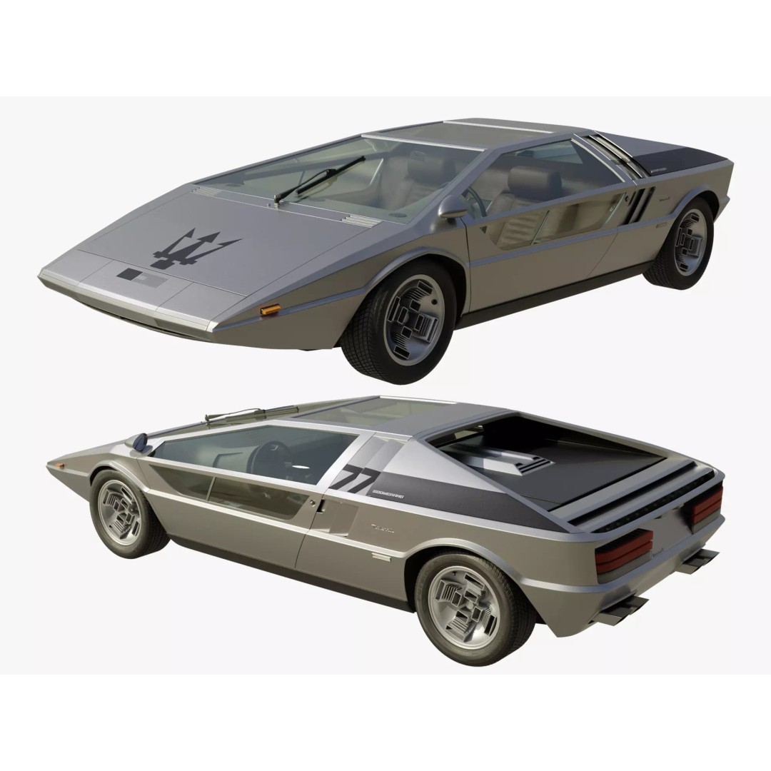Maserati Boomerang 3D Model – PBR Game-Ready Asset, FBX & OBJ - View 2