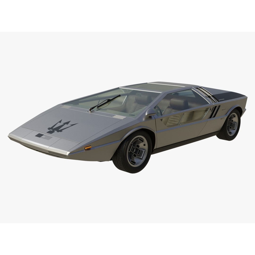 Maserati Boomerang 3D Model – PBR Game-Ready Asset, FBX & OBJ - View 5