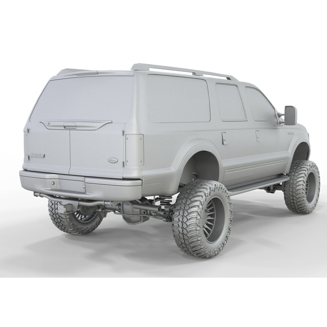 F150 Excursion 2005 3D Model – Lifted SUV, Game-Ready FBX