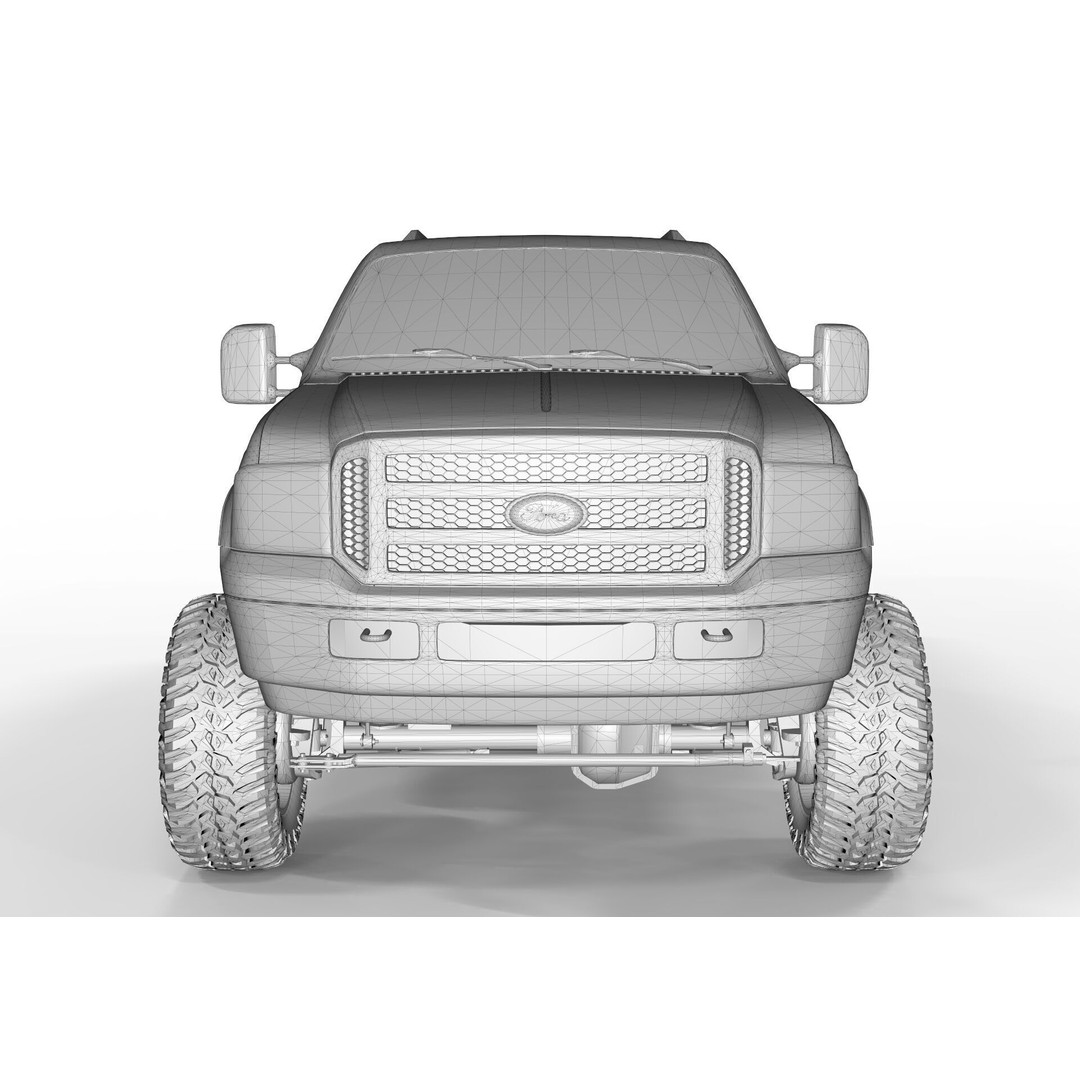 F150 Excursion 2005 3D Model – Lifted SUV, Game-Ready FBX - View 12