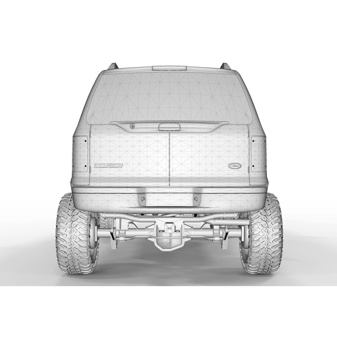 F150 Excursion 2005 3D Model – Lifted SUV, Game-Ready FBX - View 15